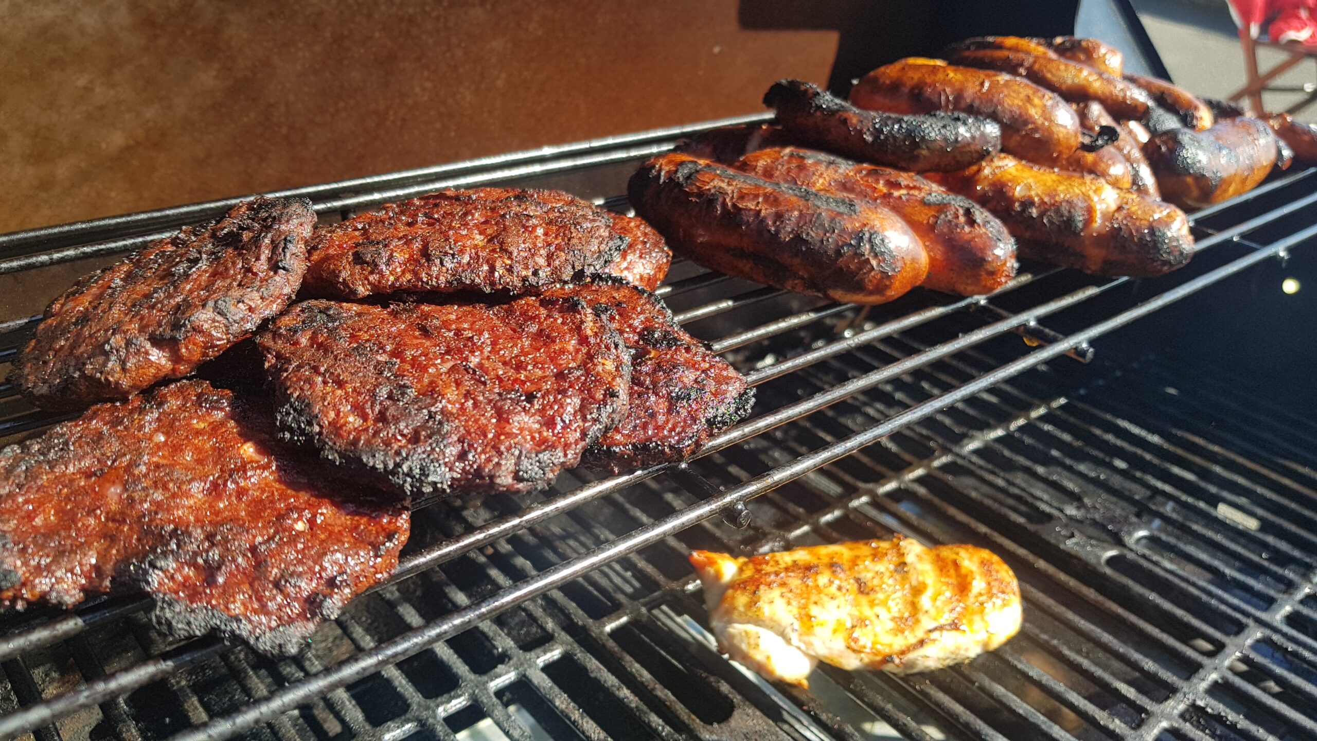 Cooked meat on the BBQ