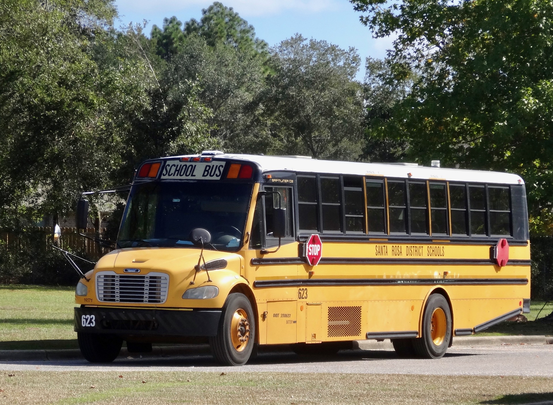 Yellow School Bus parked up for School Trips