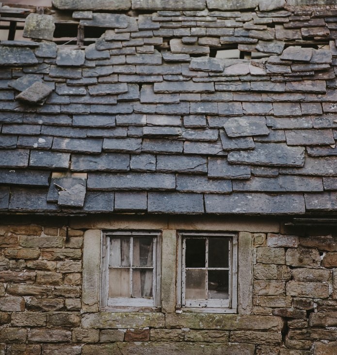 Missing tiles on a roof