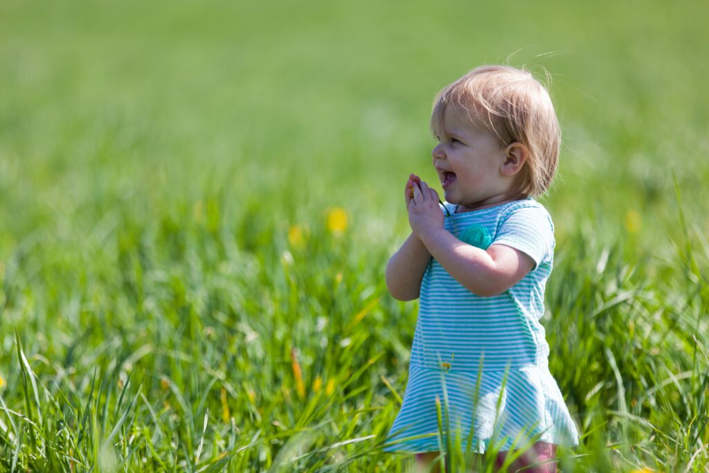 Toddler in a field