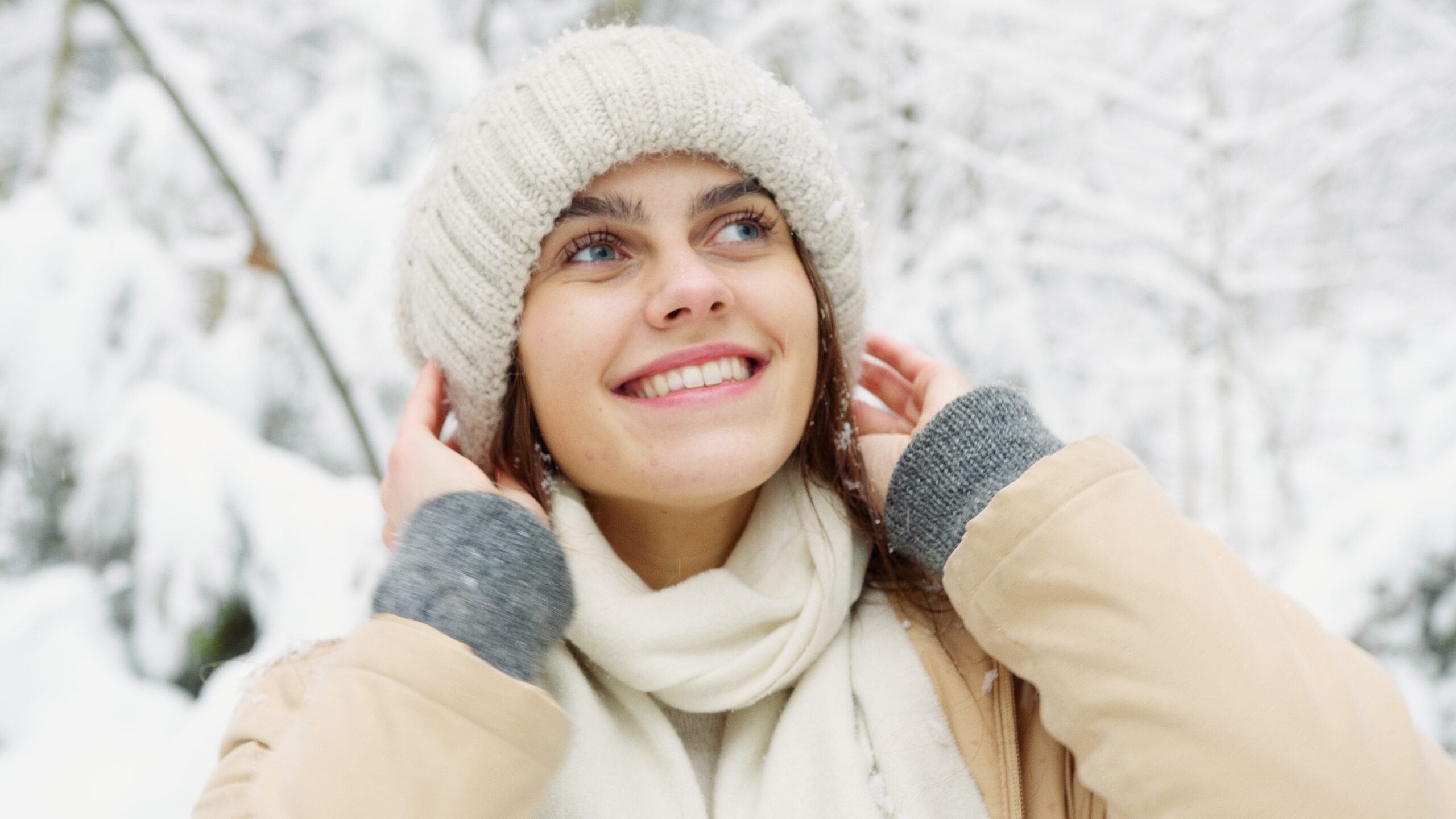 winter coat and scarf