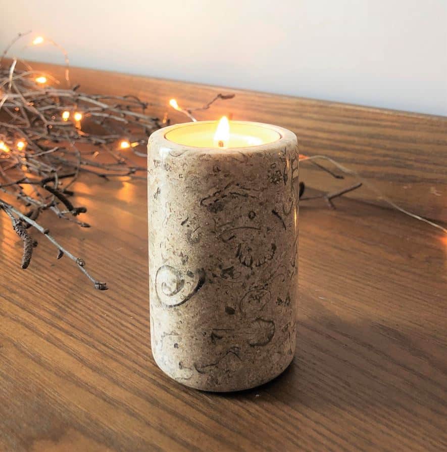 fossil tealight holder